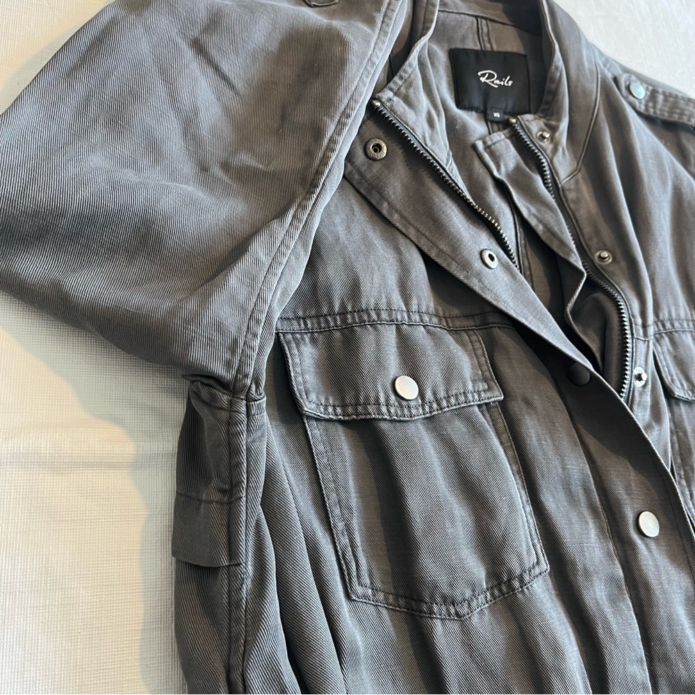 Rails Collins Relaxed Jacket Charcoal Lyocell Lin… - image 8